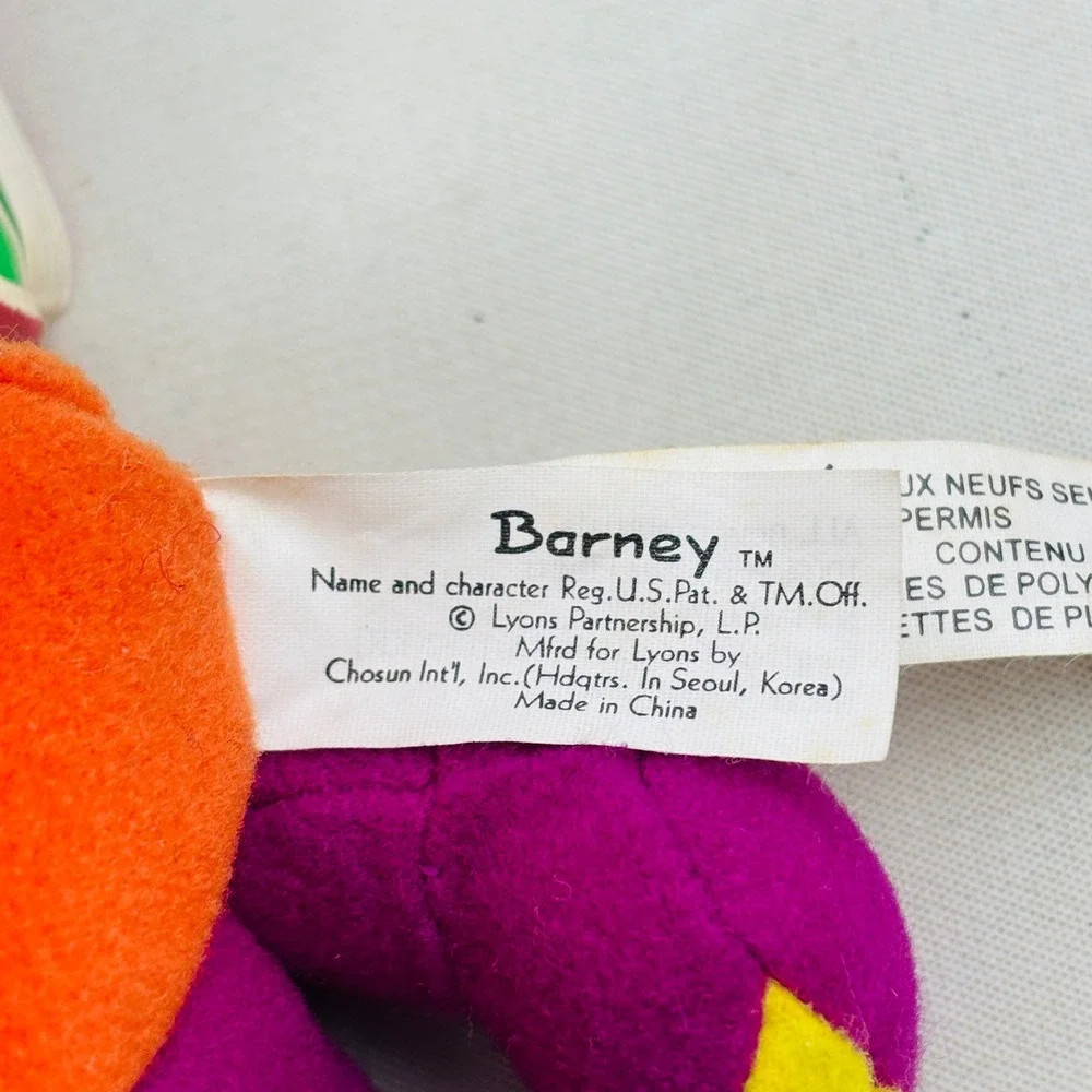 Barney Happy Halloween Pumpkin Plush Board Book 2000 Lyons Purple Dinosaur Vtg